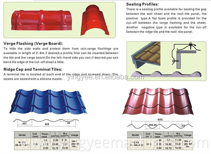 Most popular High efficiency glazed tile roof tile roll forming machine